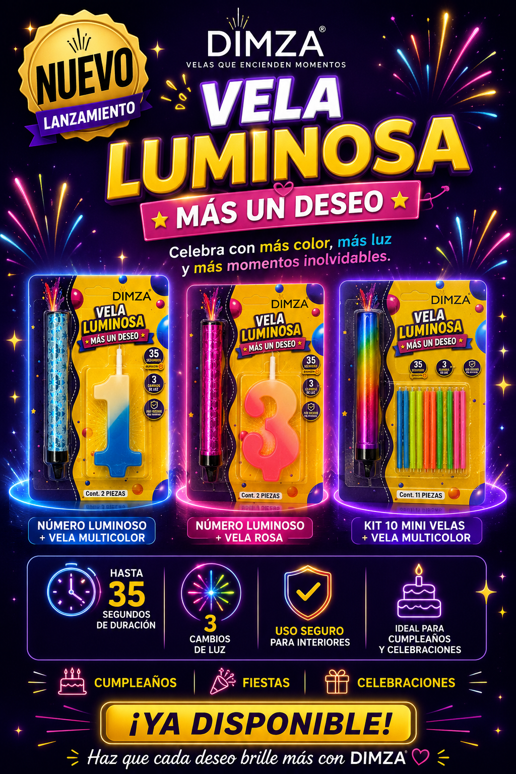 KIT DE VELA LUMINOSA MÁGICA + UN DESEO