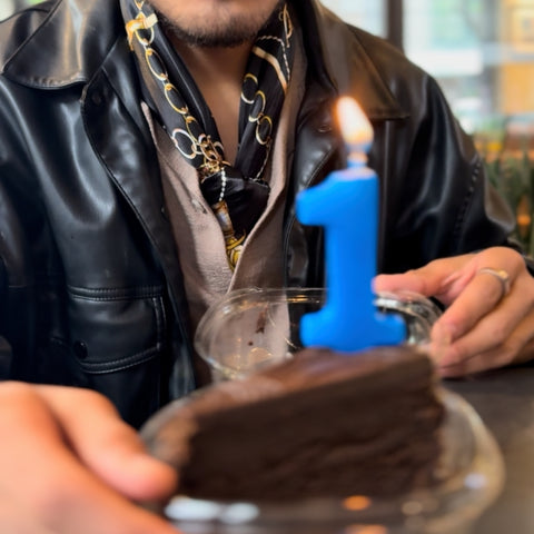 Vela de número para pastel solido color azul