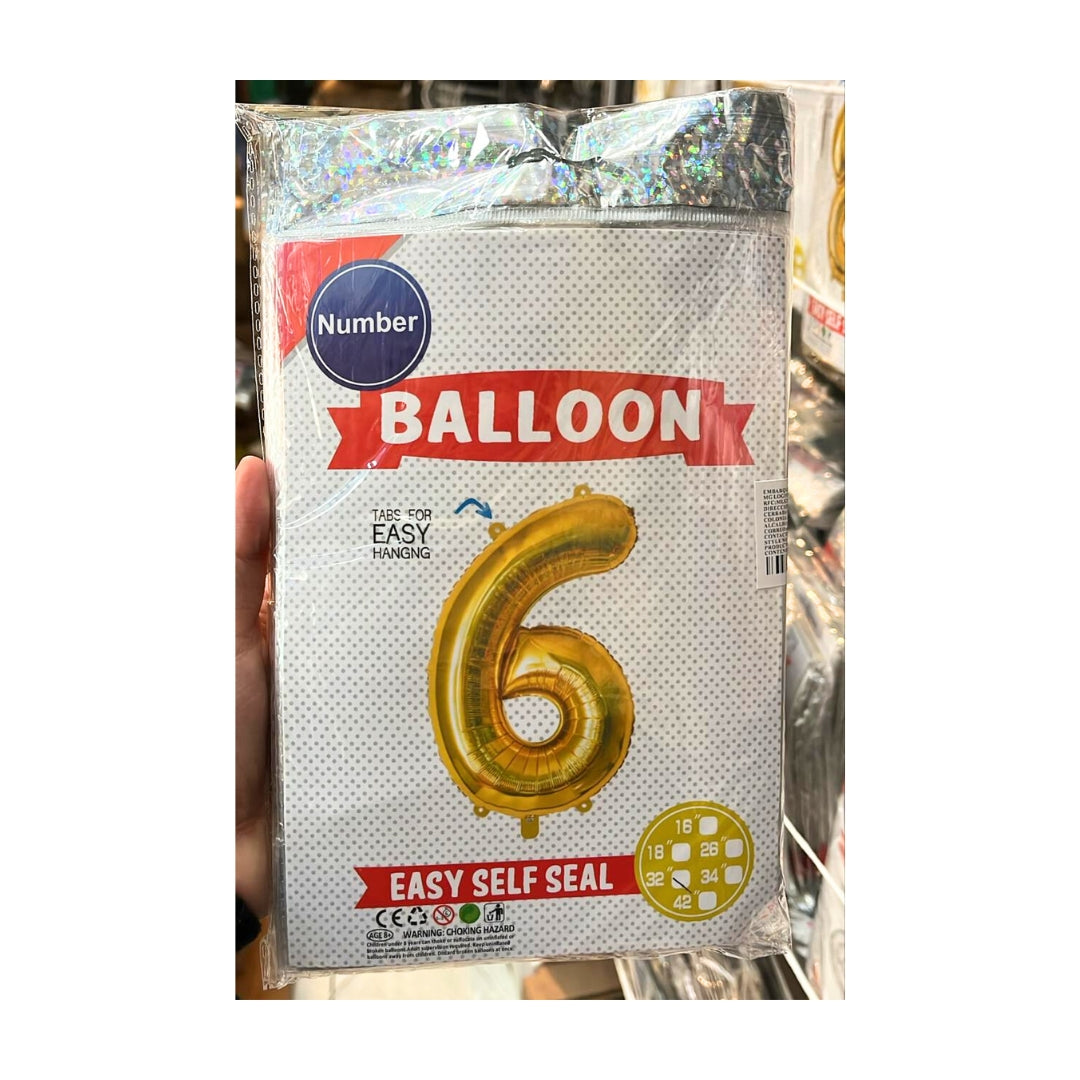 10 Piezas Globo número #32in (80cm) Dorado Oro