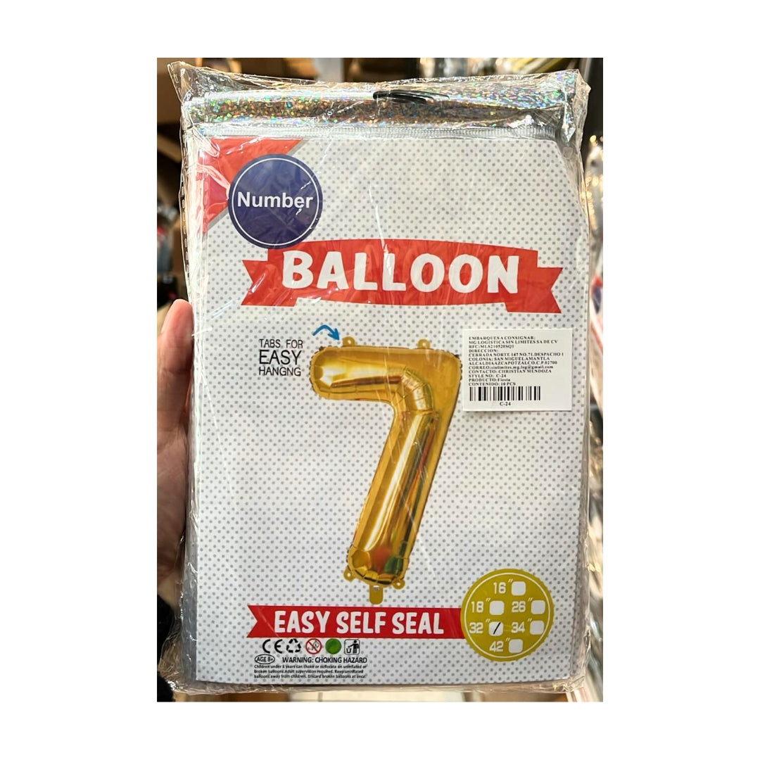 Globo número #32in (80cm) Dorado Oro