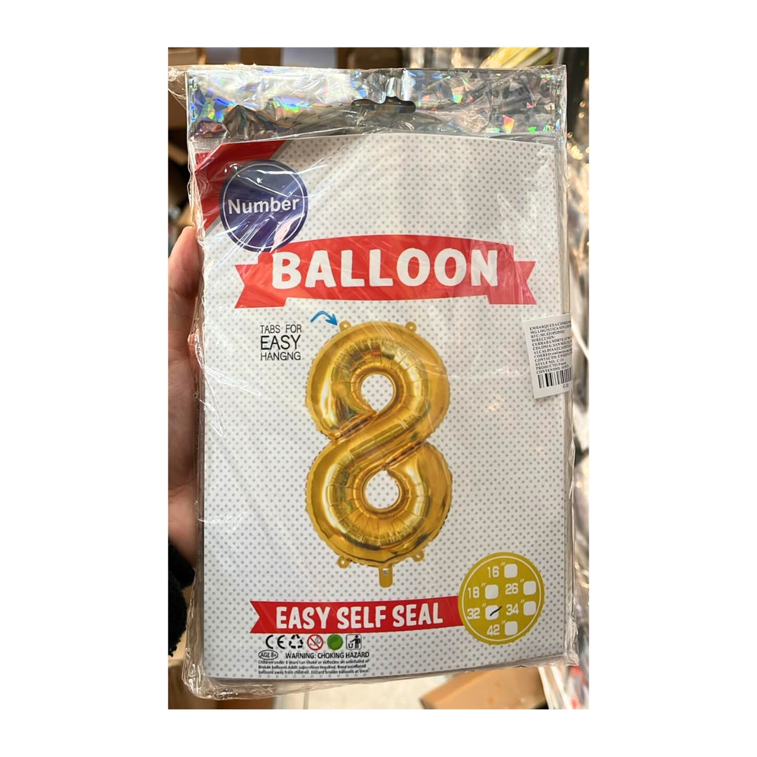 Globo número #32in (80cm) Dorado Oro