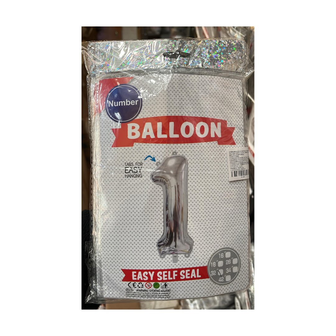 10 Piezas Globo de número #16in (40cm)
