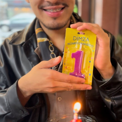 Vela de número para pastel solido color morado