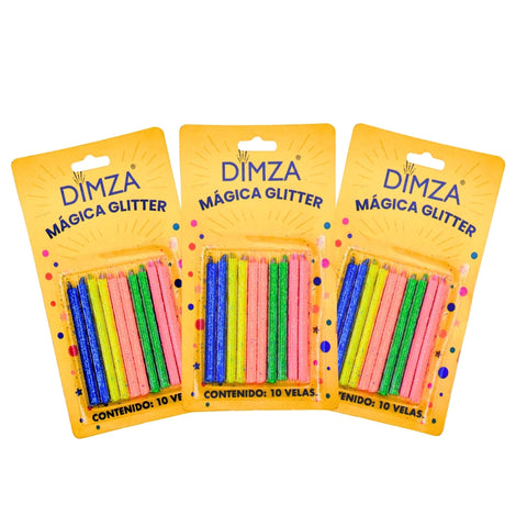 Vela Mágica Multicolor Glitter