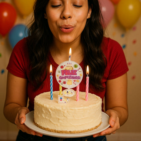 Vela De Cumpleaños Circular Luz Led Dimza