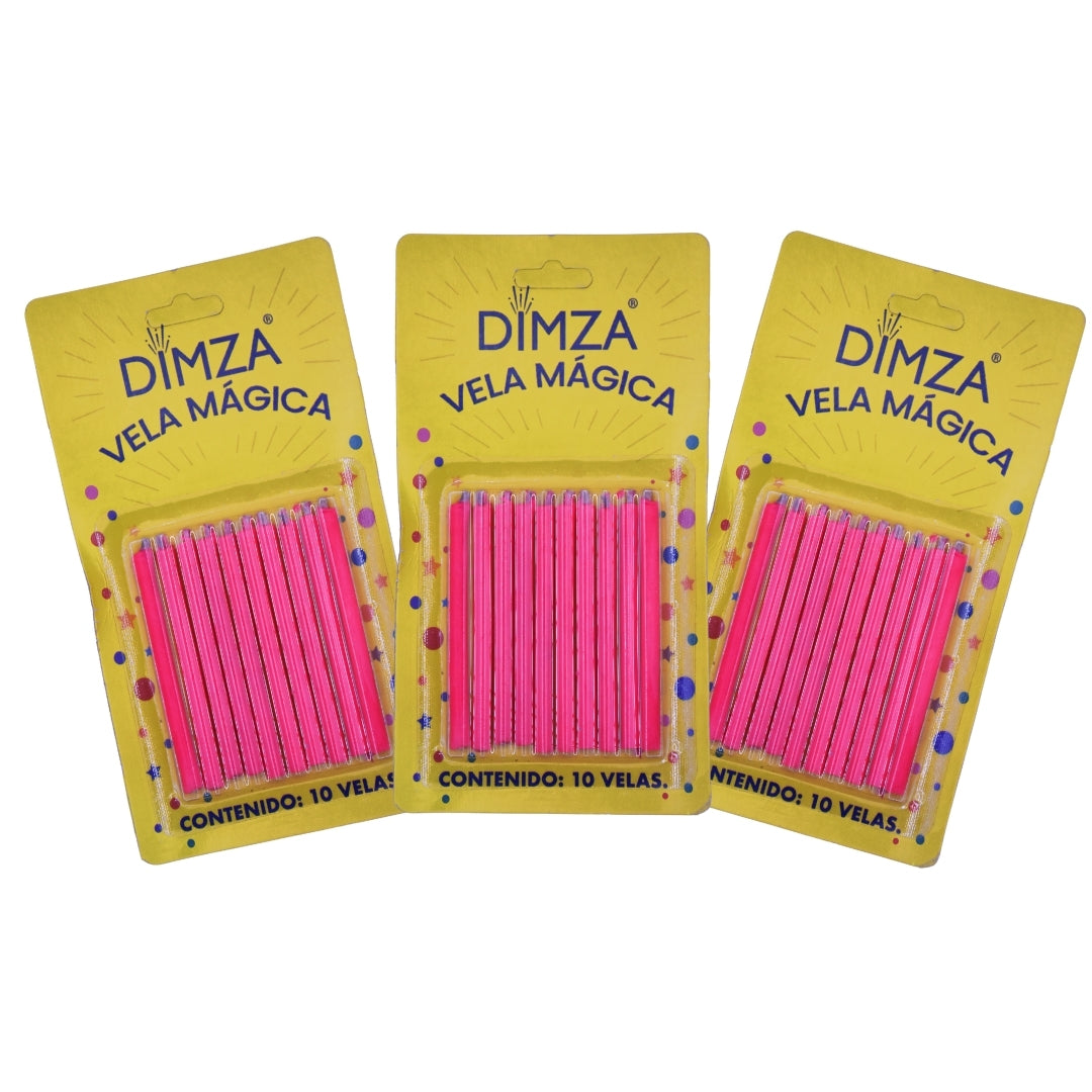 Vela Mágica color solido rosa