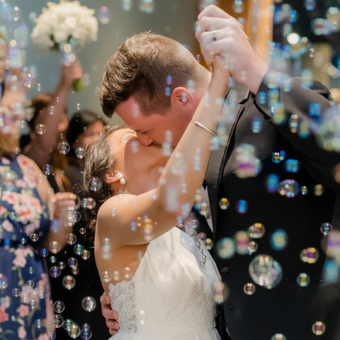 48 Burbujeros Tapa De Corazón Transparente Para Eventos