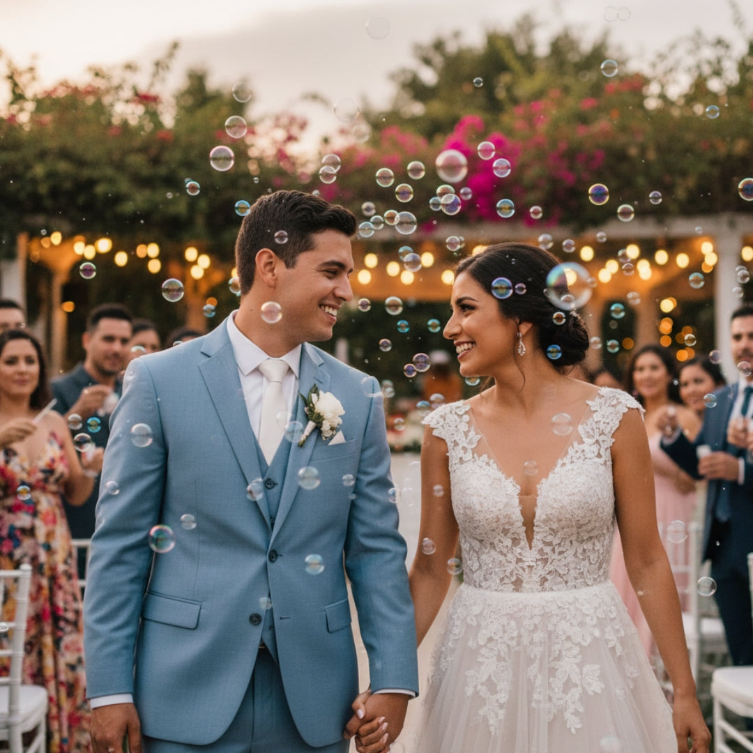 48 Burbujeros Tapa De Corazón Transparente Para Eventos