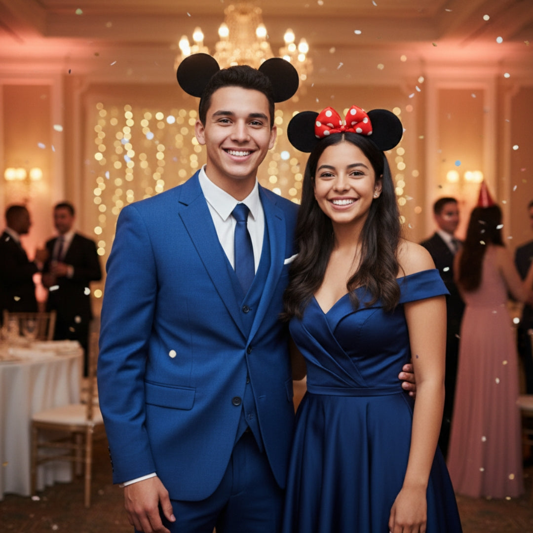 Diadema De Mimi Orejas De Tela Para Fiesta - Negro Con Rojo