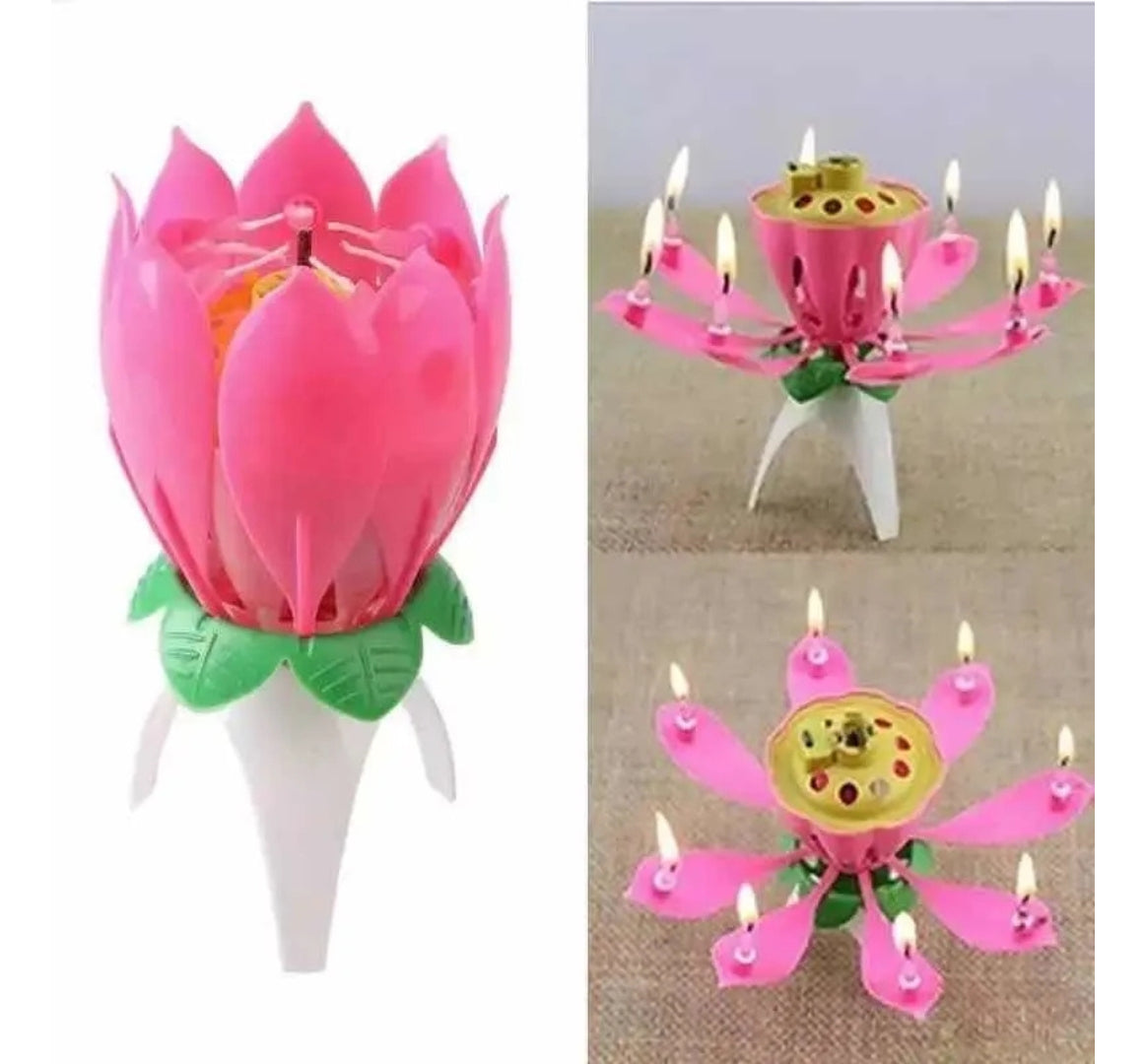 Vela Flor Musical Para Cumpleaños