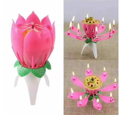 Vela Flor Musical Para Cumpleaños