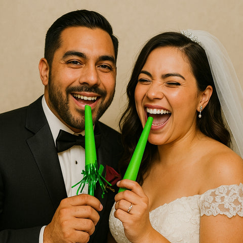 Trompetas Cornetas Silbato Fiesta 50 Pzas Neón