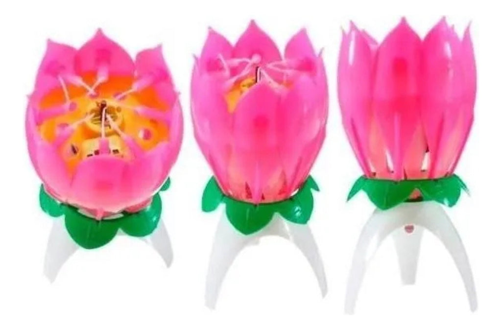 Vela Flor Musical Para Cumpleaños
