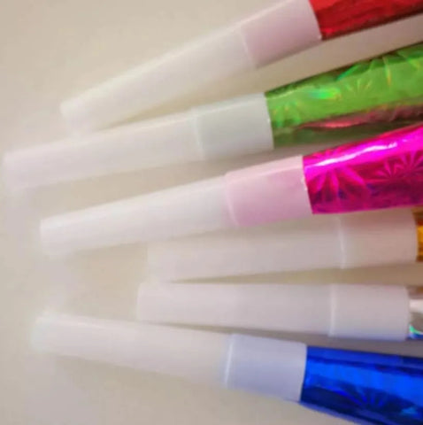 144 Pzas Trompetas Cornetas Silbato Papel Metálico