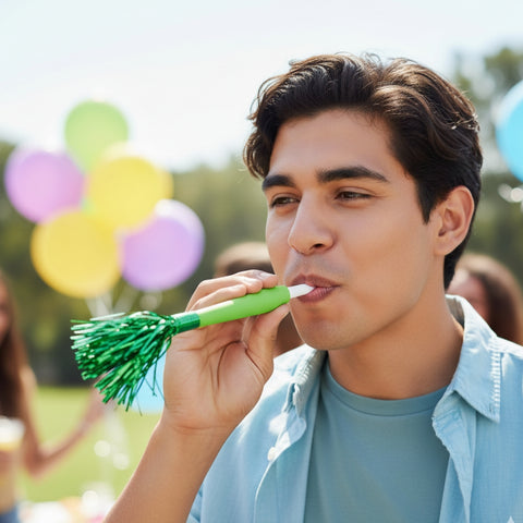 Trompetas Cornetas Silbato Fiesta 50 Pzas Neón