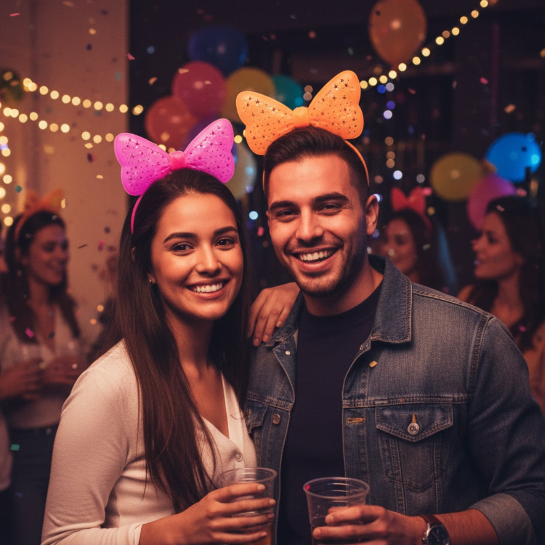 Diadema Led De Mimi Con Moño Luminoso