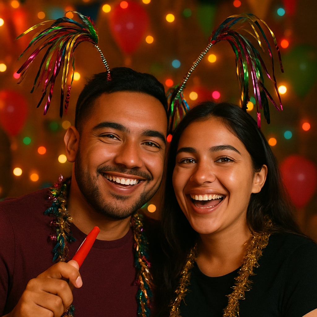 Diadema Lluvia Papel Metálico Fiesta Dimza Multicolor