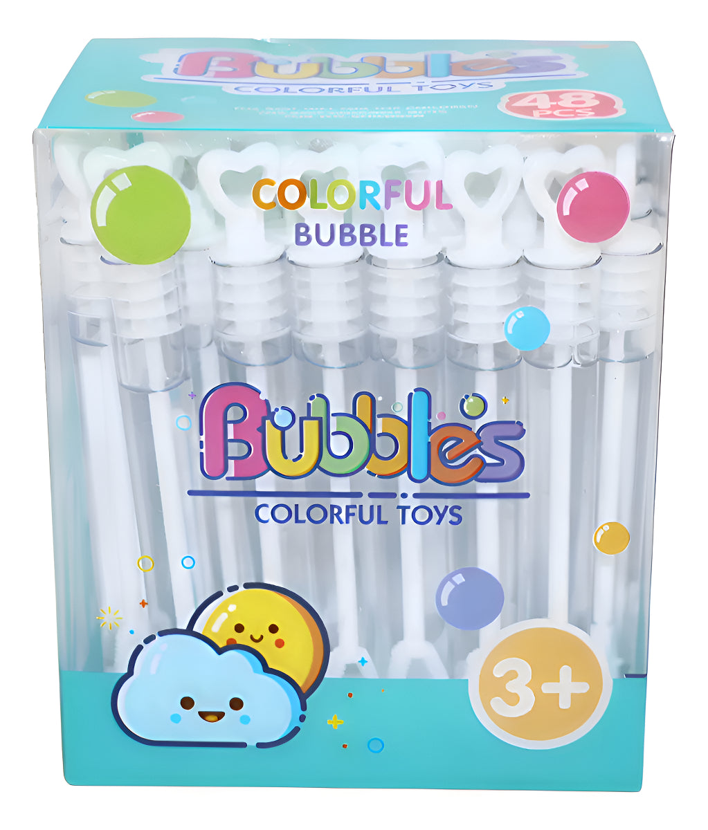 48 Burbujeros Tapa De Corazón Transparente Para Eventos