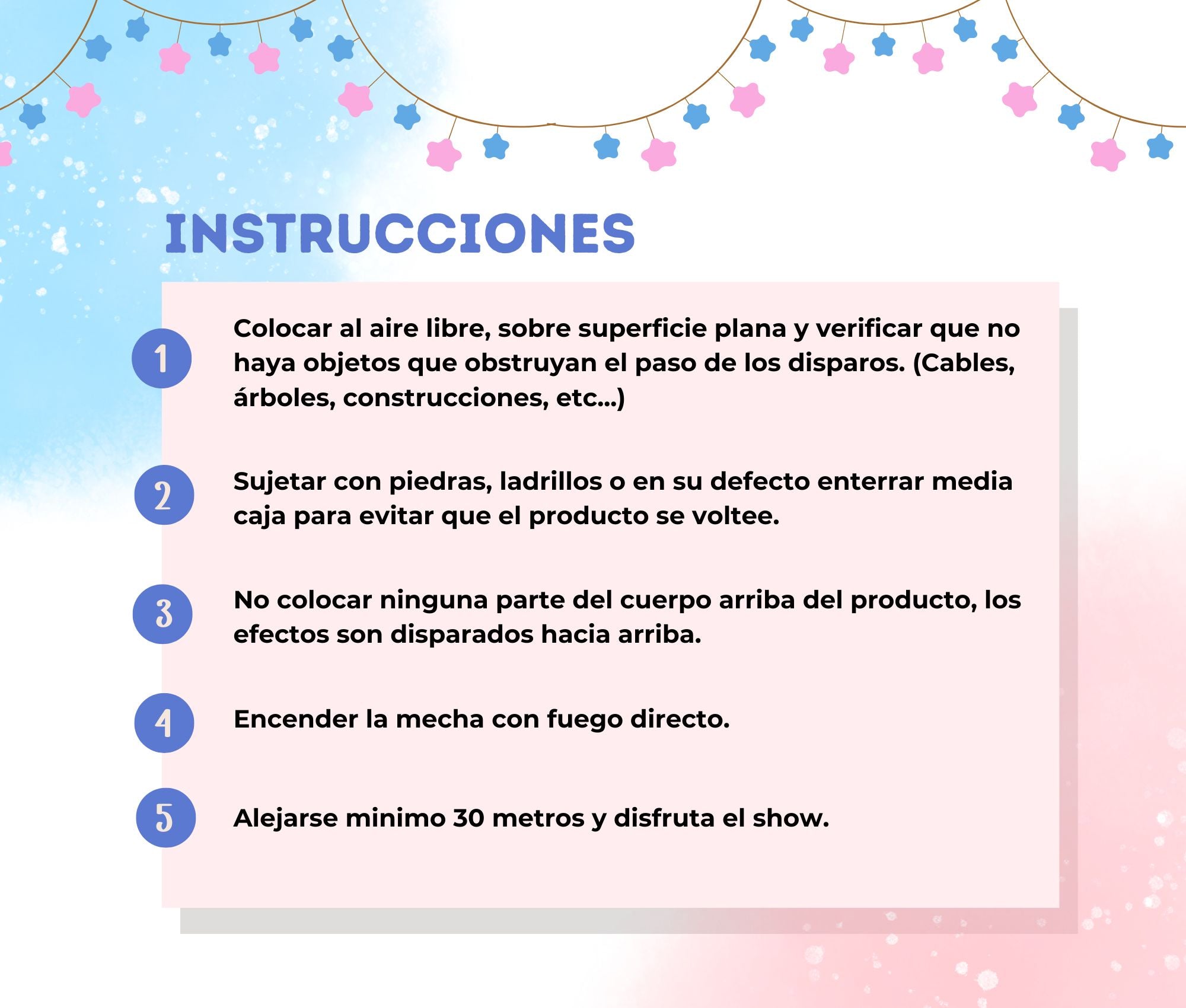 Batería de humo revelación 25 tiros de 15 mt para exterior