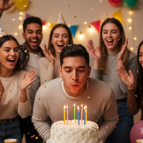 Velas De Cumpleaños Caramelo De Colores Con Base